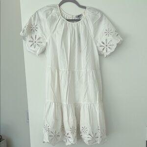 Rails White Floral Cutout Poplin Dress